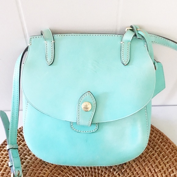 DOONEY and BOURKE Authentic Vintage Turquoise Leather Crossbody Shoulder Bag - Picture 3 of 9